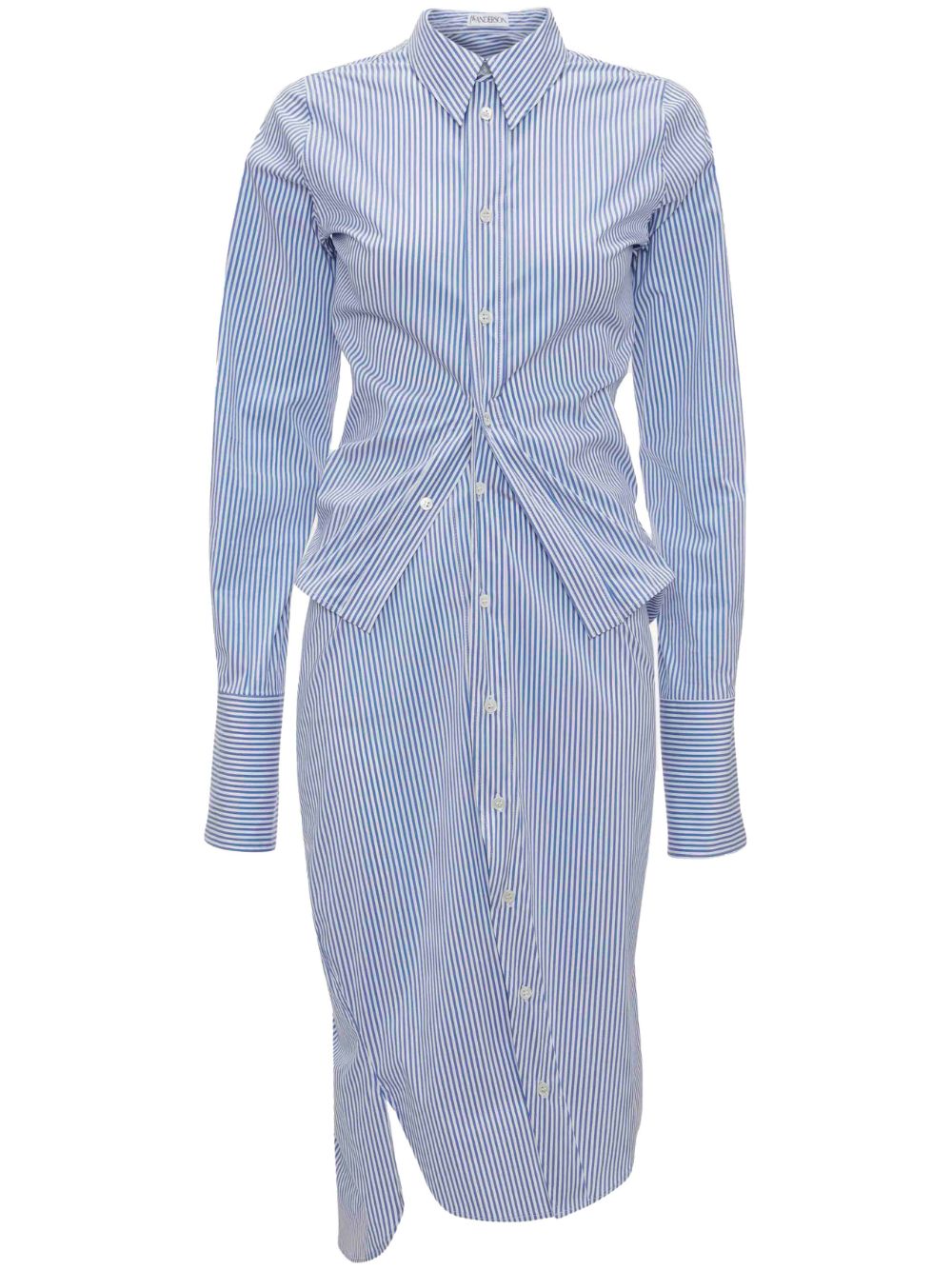 JW Anderson stripe-pattern layered shirtdress - Blue von JW Anderson
