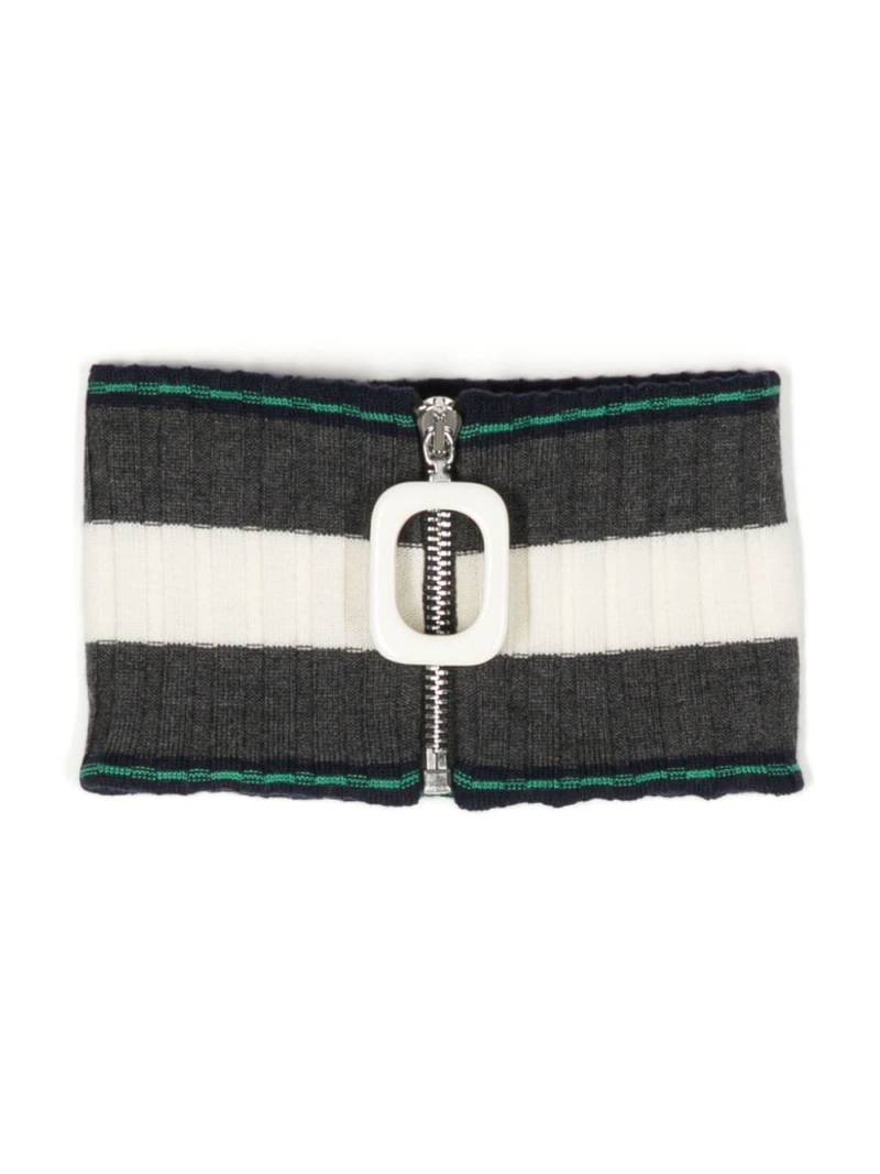 JW Anderson stripe-print ribbed-knit neckband - Grey von JW Anderson