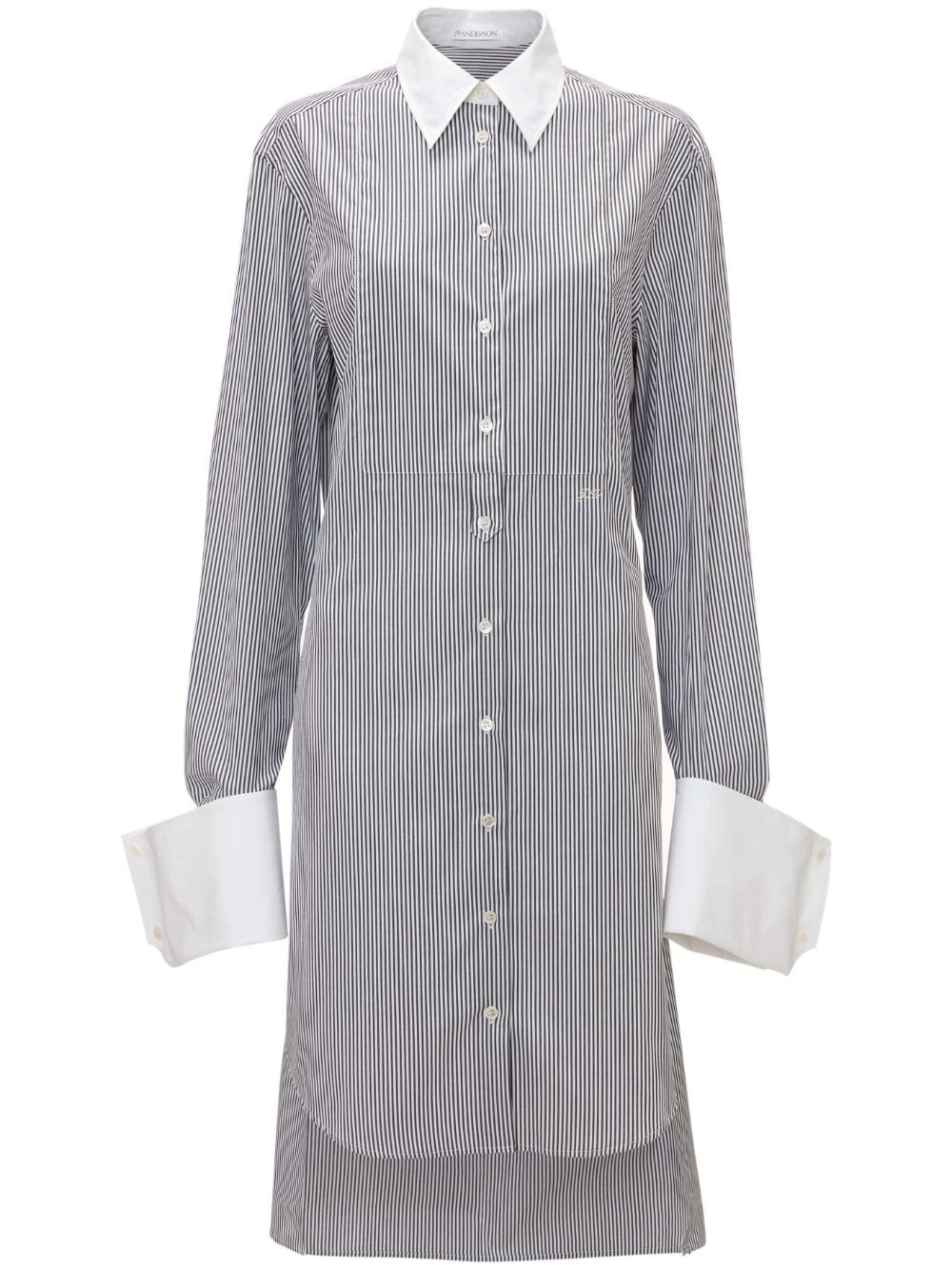 JW Anderson striped cotton shirt dress - White von JW Anderson