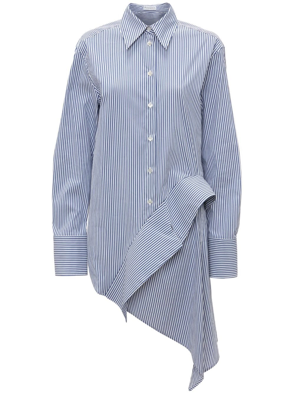 JW Anderson striped long-sleeve draped shirt - Blue von JW Anderson