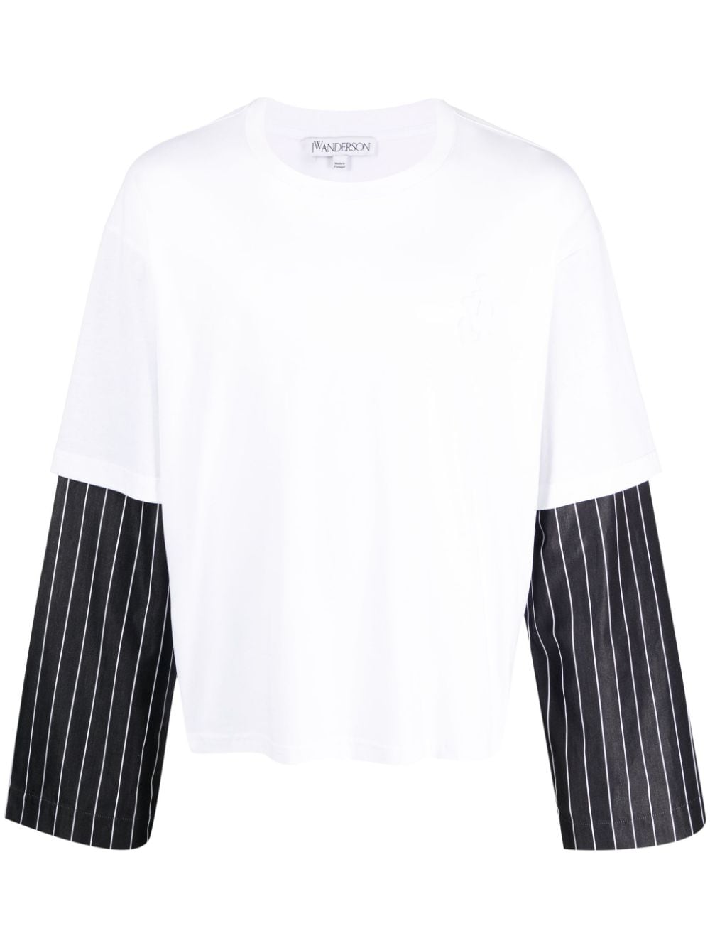 JW Anderson striped-sleeve cotton T-shirt - White von JW Anderson