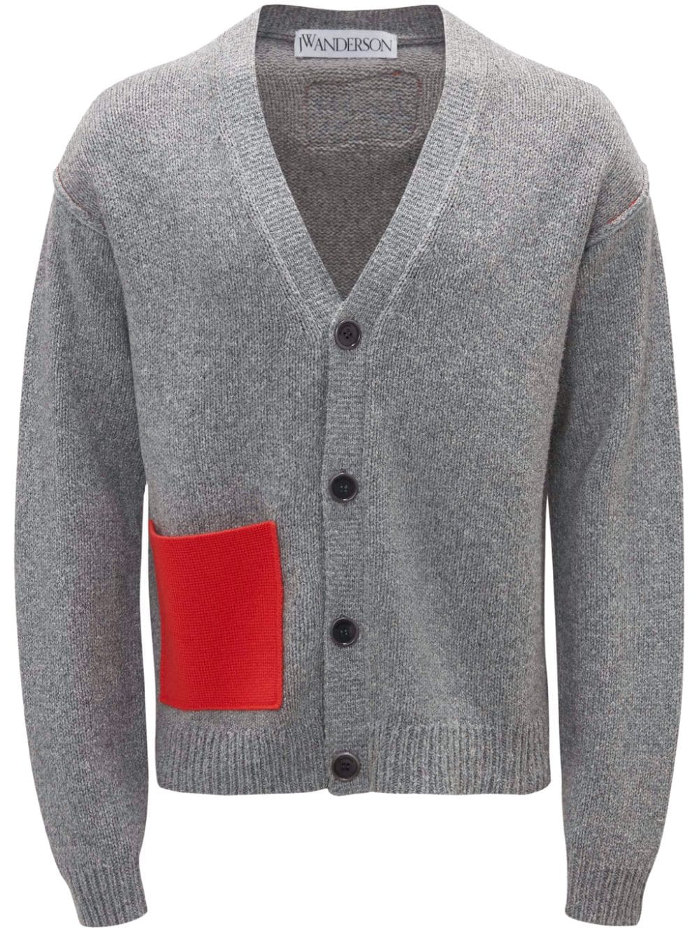 JW Anderson JWA CONTRAST POCKET CARDIGAN - Grey von JW Anderson