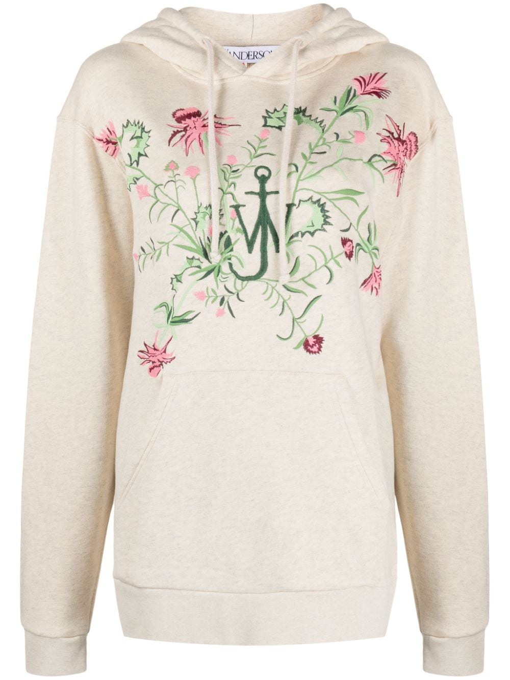 JW Anderson x Pol Anglada floral-embroidered hoodie - Neutrals von JW Anderson