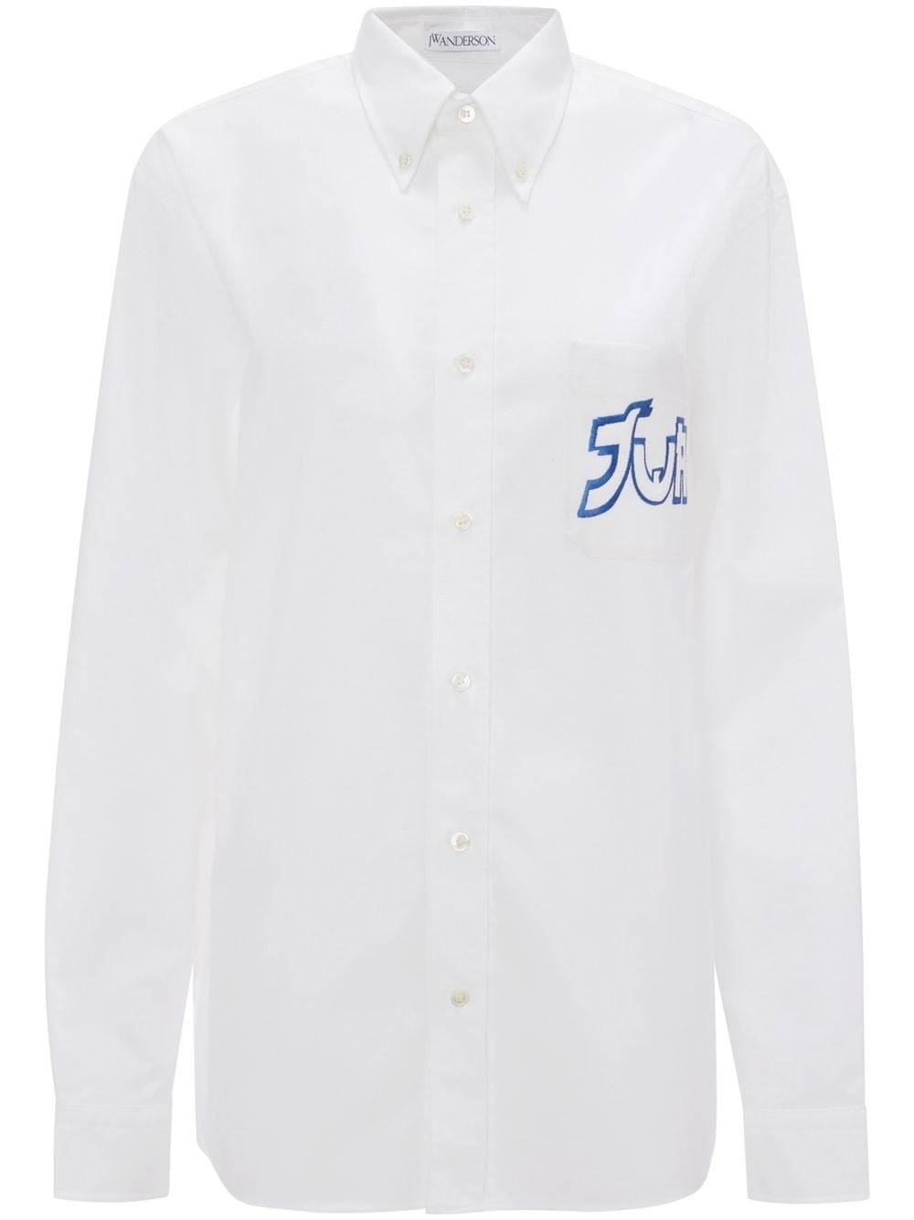 JW Anderson x Run Hany logo-embroidered cotton shirt - White von JW Anderson