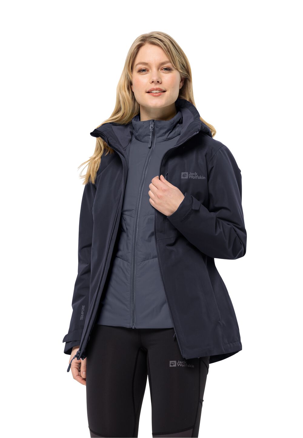 Jack Wolfskin 3 in 1 Jacke Damen Bergland 3in1 Jacket Women XS graphite graphite von Jack Wolfskin