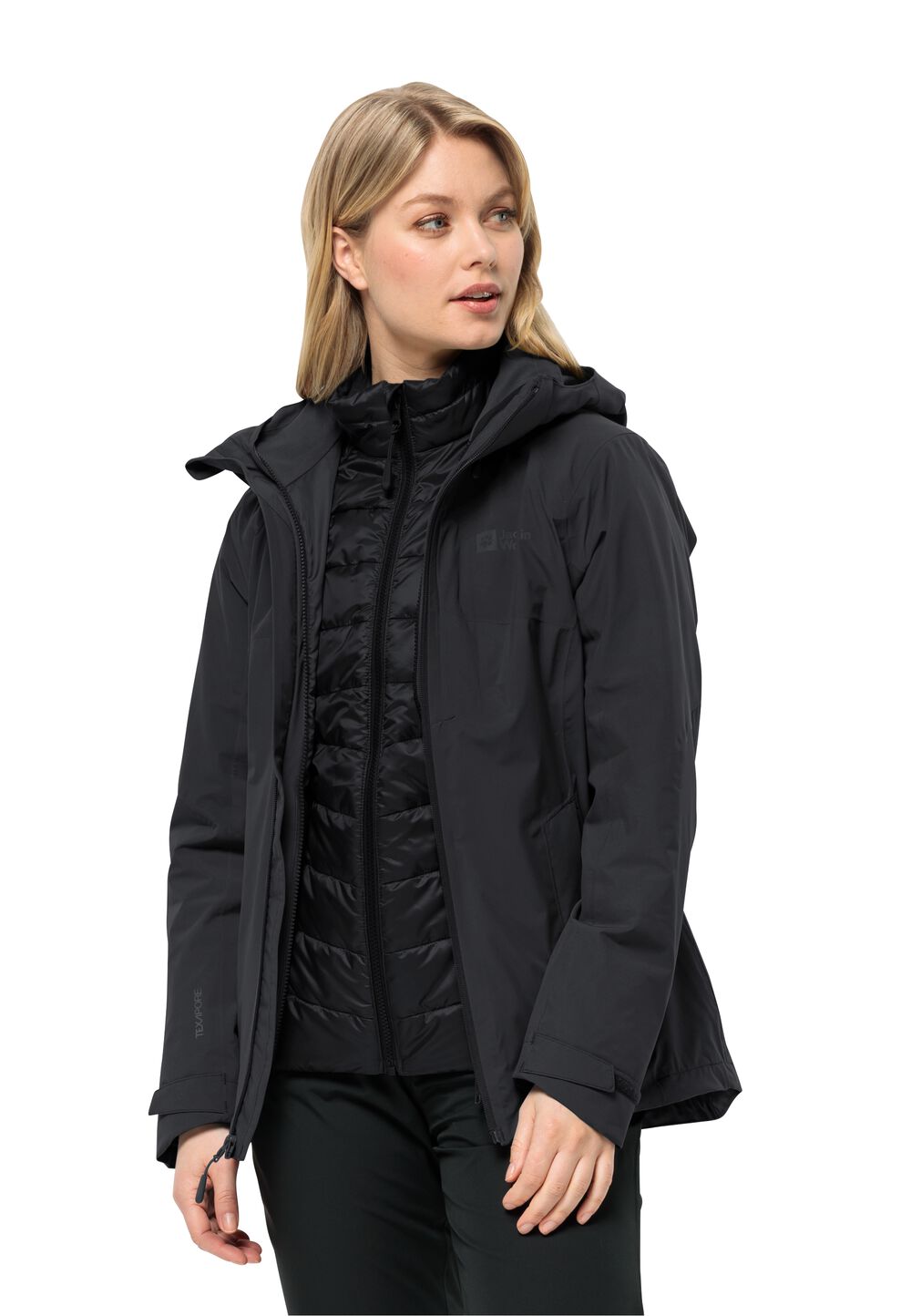 Jack Wolfskin 3 in 1 Jacke Damen Feldberg 3in1 Jacket Women M schwarz black von Jack Wolfskin