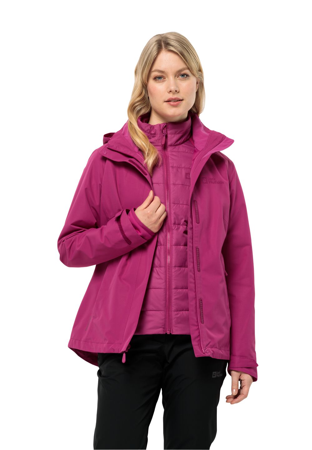 Jack Wolfskin 3 in 1 Jacke Damen Geisshorn 3in1 Jacket Women XS new magenta new magenta von Jack Wolfskin