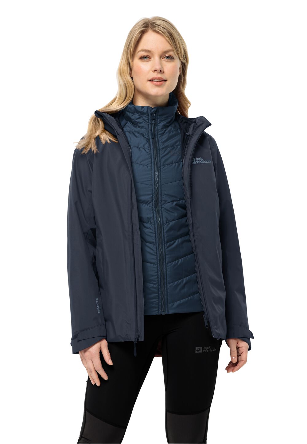 Jack Wolfskin 3 in 1 Jacke Damen Glaabach 3in1 Jacket Women XL blau night blue von Jack Wolfskin