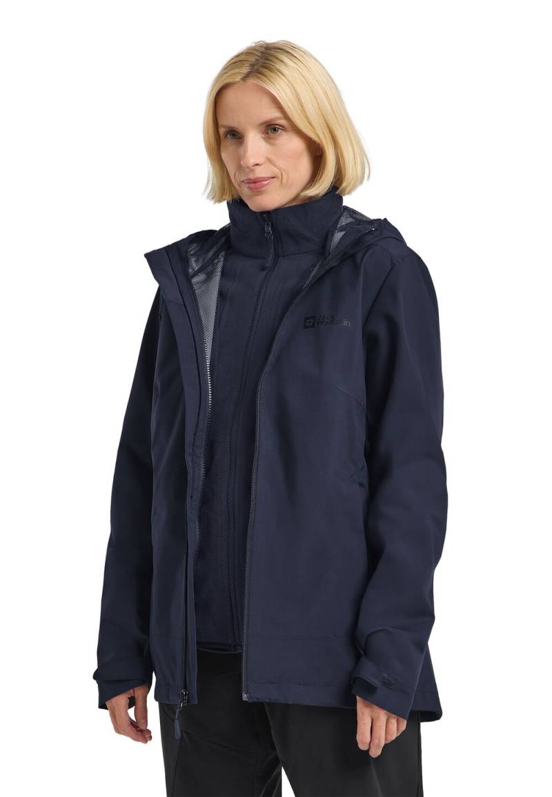 Jack Wolfskin Moonrise 3in1 Jacket Women M blau night blue von Jack Wolfskin