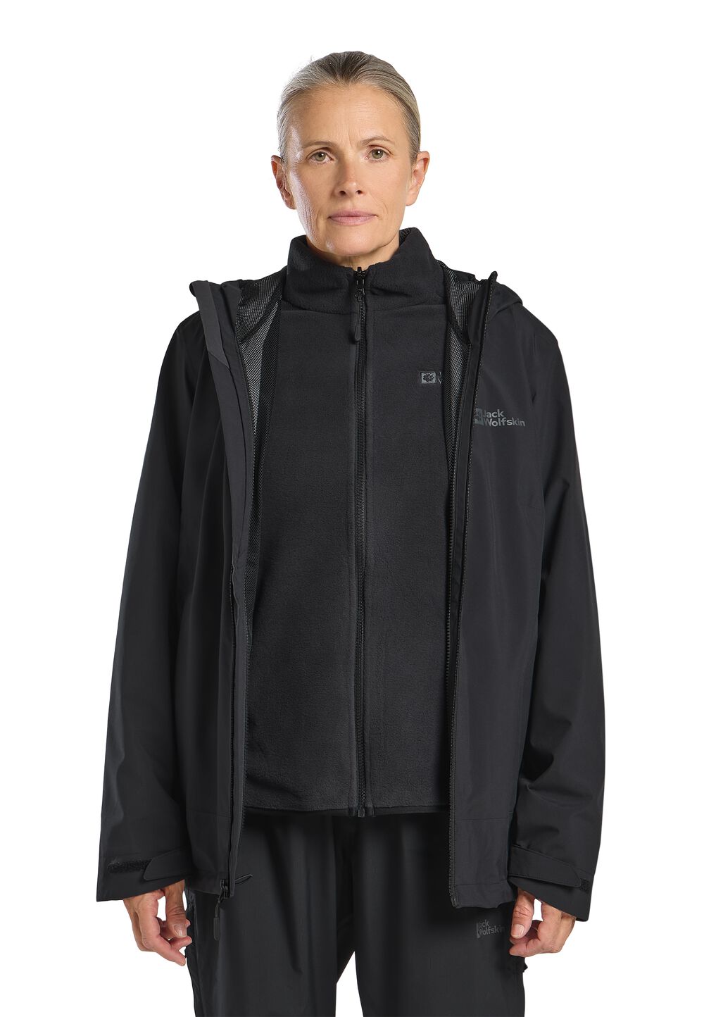 Jack Wolfskin Moonrise 3in1 Jacket Women M black black von Jack Wolfskin
