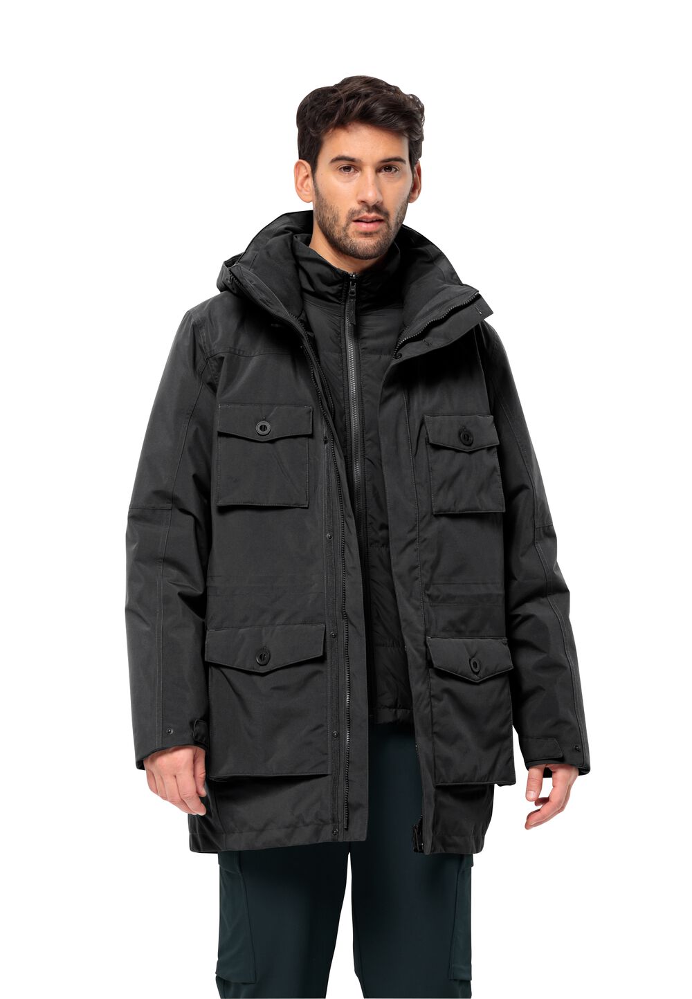 Jack Wolfskin 3 in 1 Jacke Herren Eiswald 3in1 Parka Men M schwarz black von Jack Wolfskin