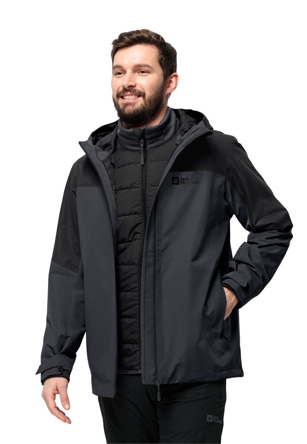 Jack Wolfskin Glaabach 3in1 Jacket Men XXL black 6001 black 6001 von Jack Wolfskin