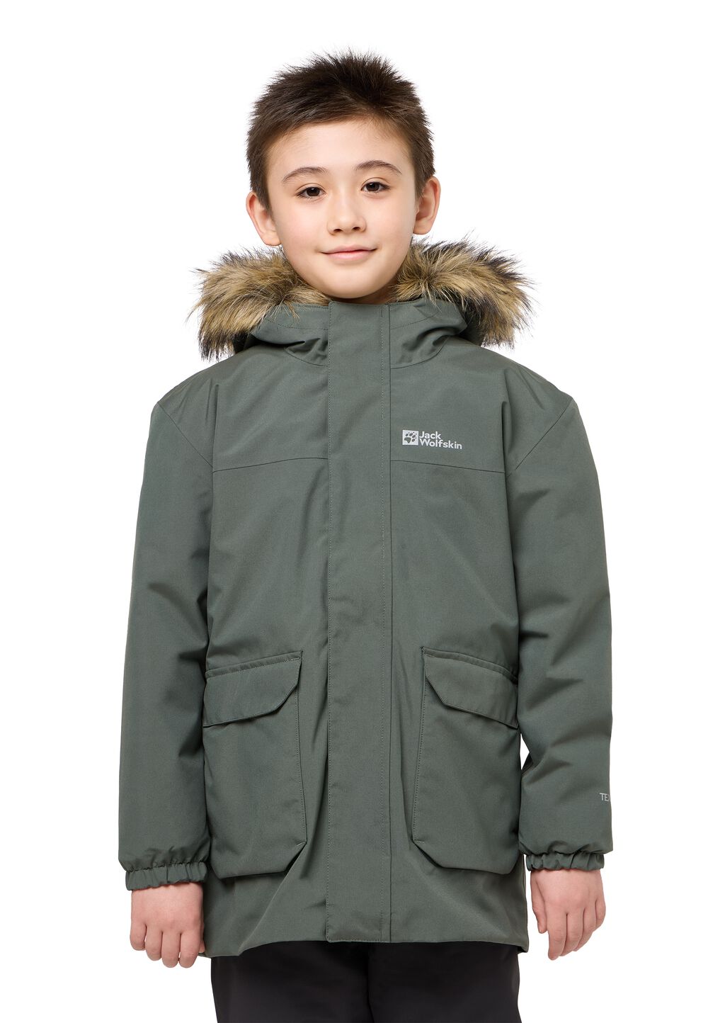 Jack Wolfskin 3 in 1 Jacke Jungen Cosy Bear 3in1 Parka Kids 116 grau slate green von Jack Wolfskin