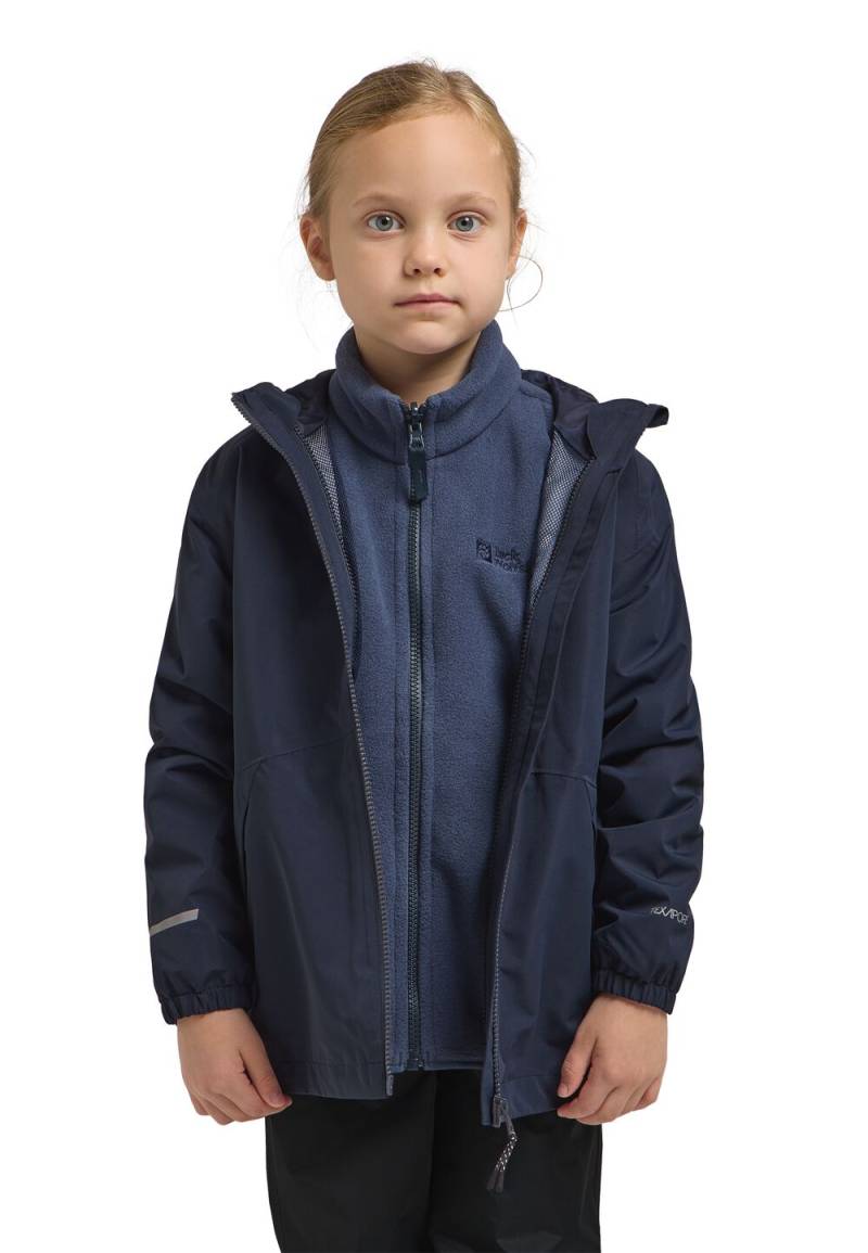 Jack Wolfskin 3 in 1 Jacke Kinder Iceland 3in1 Jacket Kids 140 blau night blue von Jack Wolfskin
