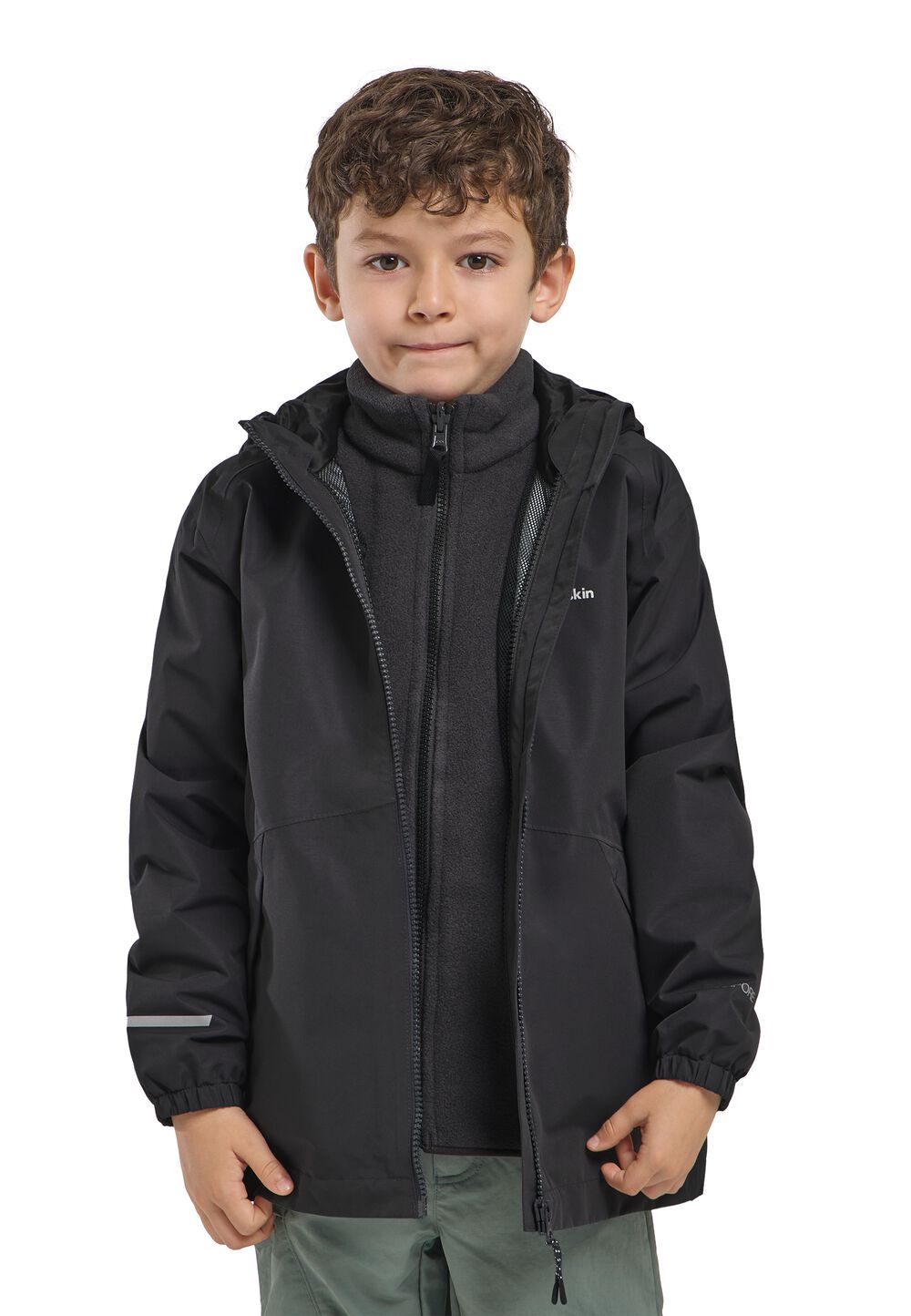 Jack Wolfskin 3 in 1 Jacke Kinder Iceland 3in1 Jacket Kids 164 phantom Phantom von Jack Wolfskin