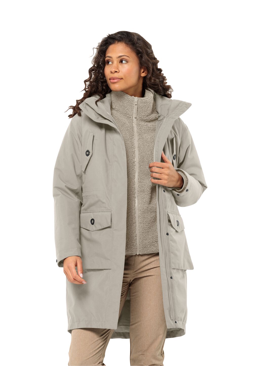 Jack Wolfskin 3 in 1 Mantel Damen Eiswald 3in1 Parka Women S dusty grey dusty grey von Jack Wolfskin