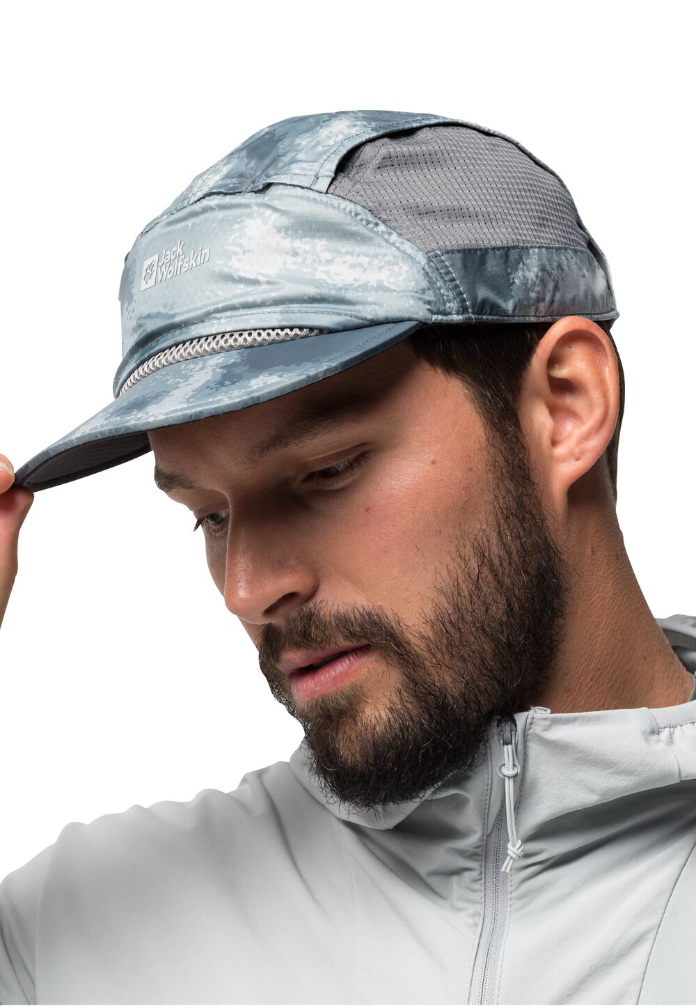 Jack Wolfskin Basecap Prelight Vent Support System Cap one size grau silver grey all over von Jack Wolfskin