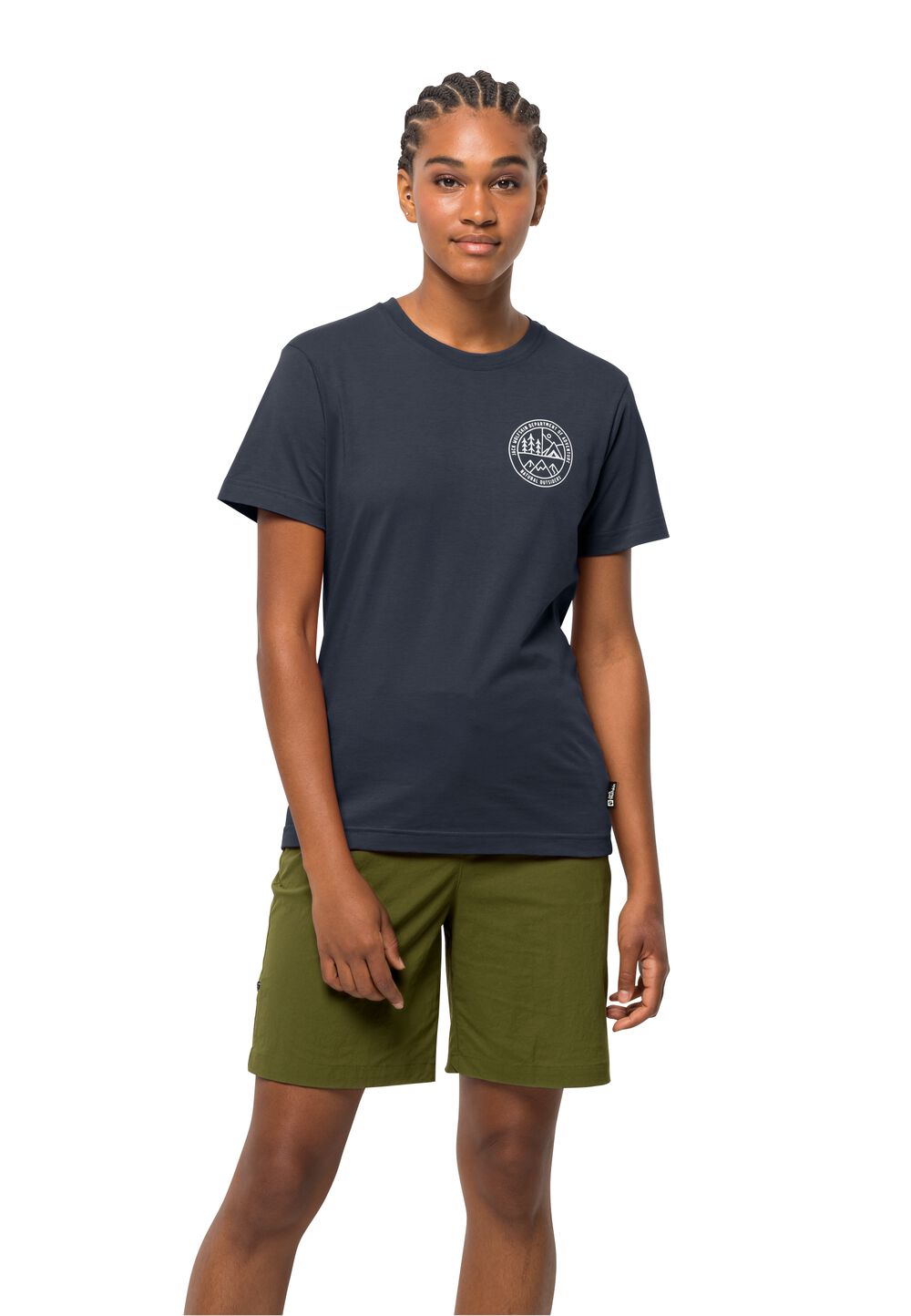 Jack Wolfskin Damen T-shirt aus Bio-Baumwolle Campfire T-Shirt Women XS blau night blue von Jack Wolfskin