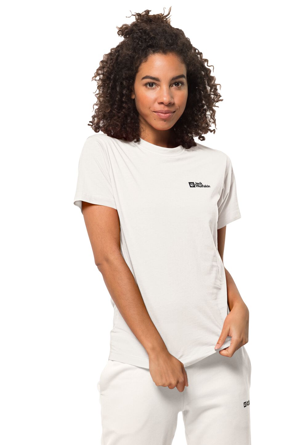 Jack Wolfskin T-Shirt aus Bio-Baumwolle Damen Essential T-Shirt Women XL white white von Jack Wolfskin