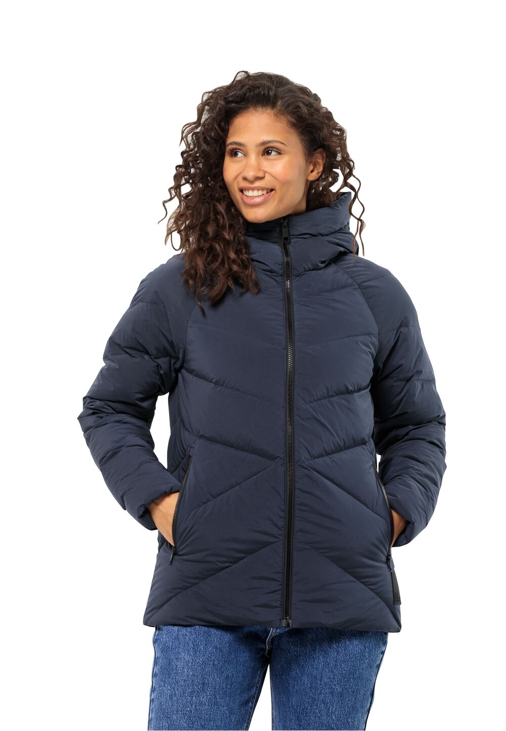 Jack Wolfskin Daunenjacke Damen Marienplatz Jacket Women L blau night blue von Jack Wolfskin