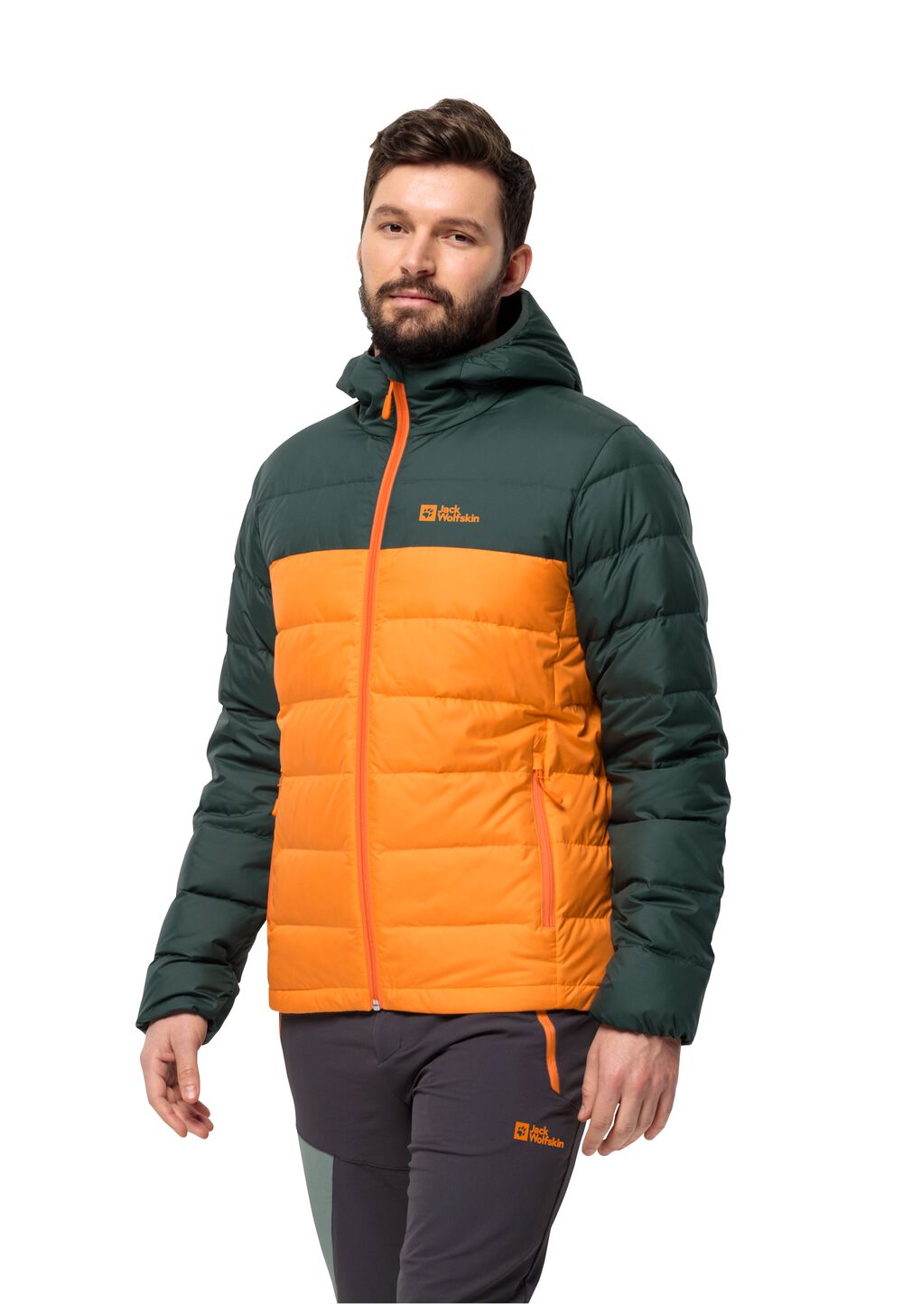 Jack Wolfskin Daunenjacke Herren Ather Down Hoody Men L orange dragon fire von Jack Wolfskin