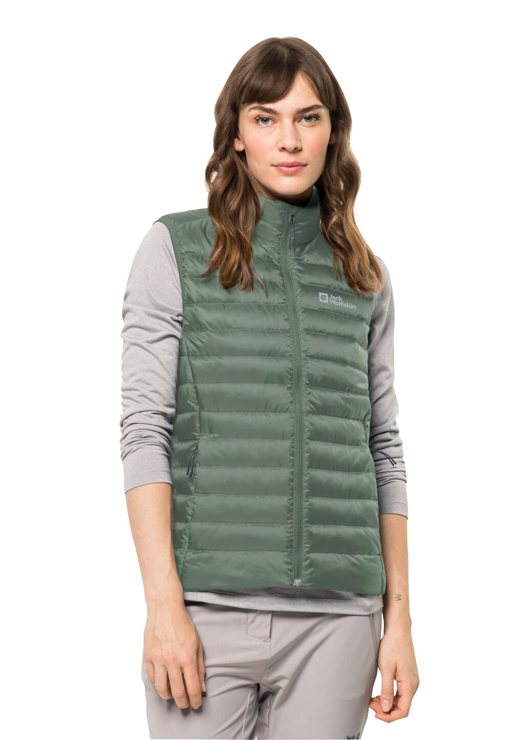 Jack Wolfskin Daunenweste Damen Packs & GO Down Vest Women M picnic green picnic green von Jack Wolfskin