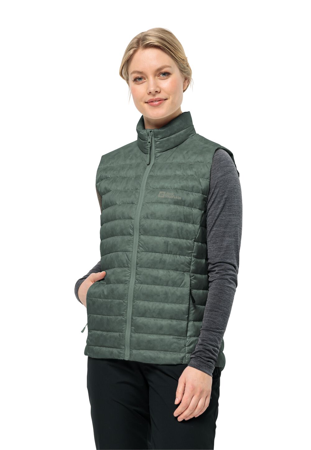 Jack Wolfskin Daunenweste Damen Pilvi Down Vest Women L hedge green hedge green von Jack Wolfskin