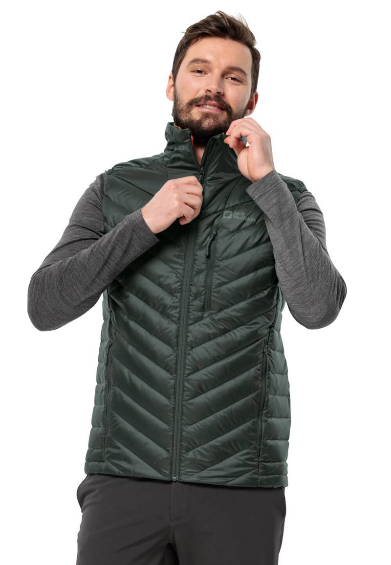 Jack Wolfskin Daunenweste Herren Passamani Down Vest Men 3XL black olive black olive von Jack Wolfskin