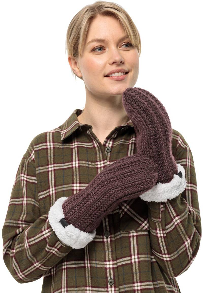 Jack Wolfskin Fäustlinge Damen Highloft Knit Mitten Women S boysenberry boysenberry von Jack Wolfskin