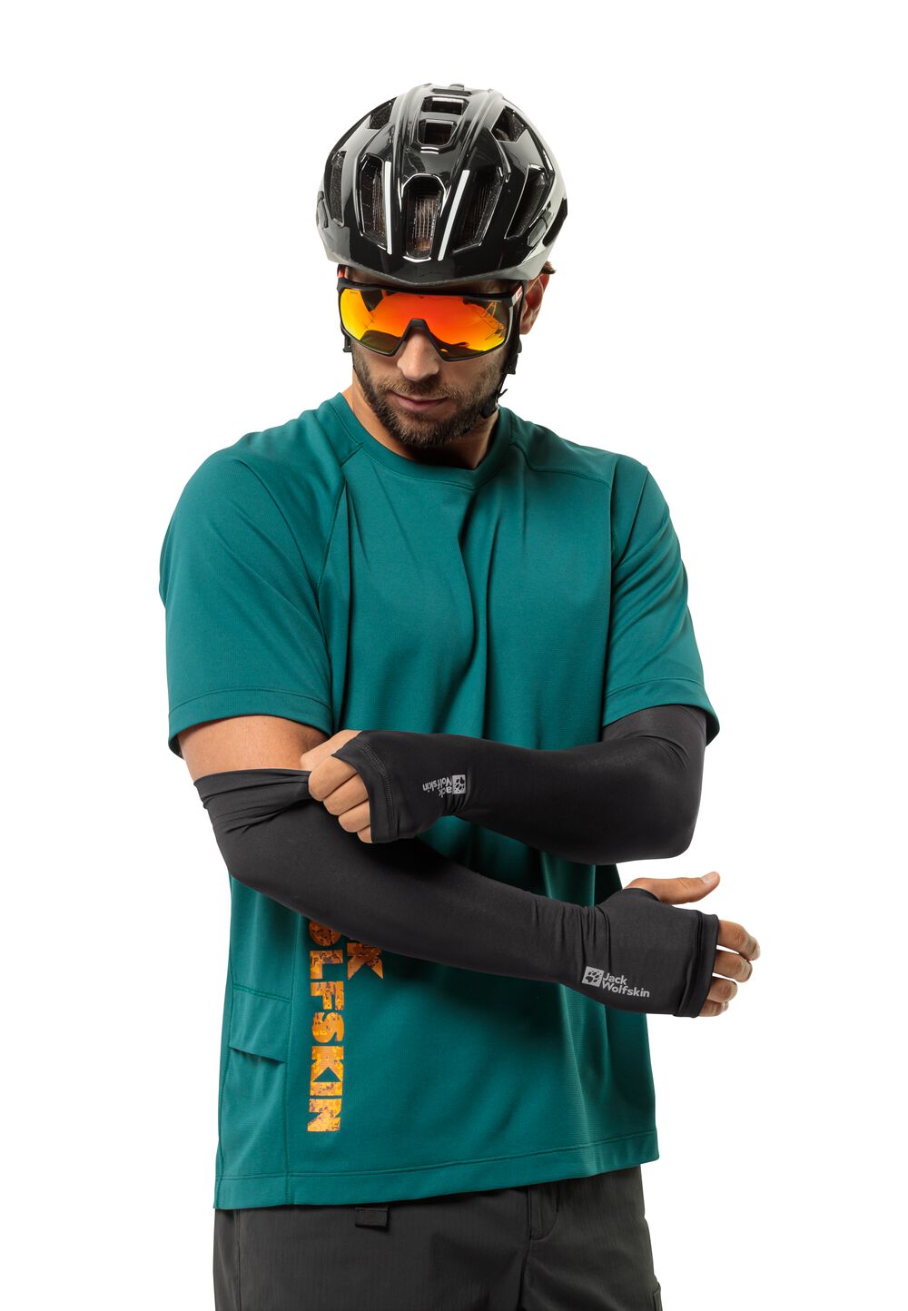 Jack Wolfskin Fahrrad-Armlinge Gravex ARM Sleeves 005 schwarz black von Jack Wolfskin