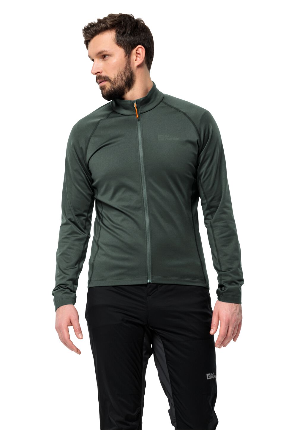 Jack Wolfskin Fahrrad-Fleecejacke Herren Morobbia FZ Men M black olive black olive von Jack Wolfskin