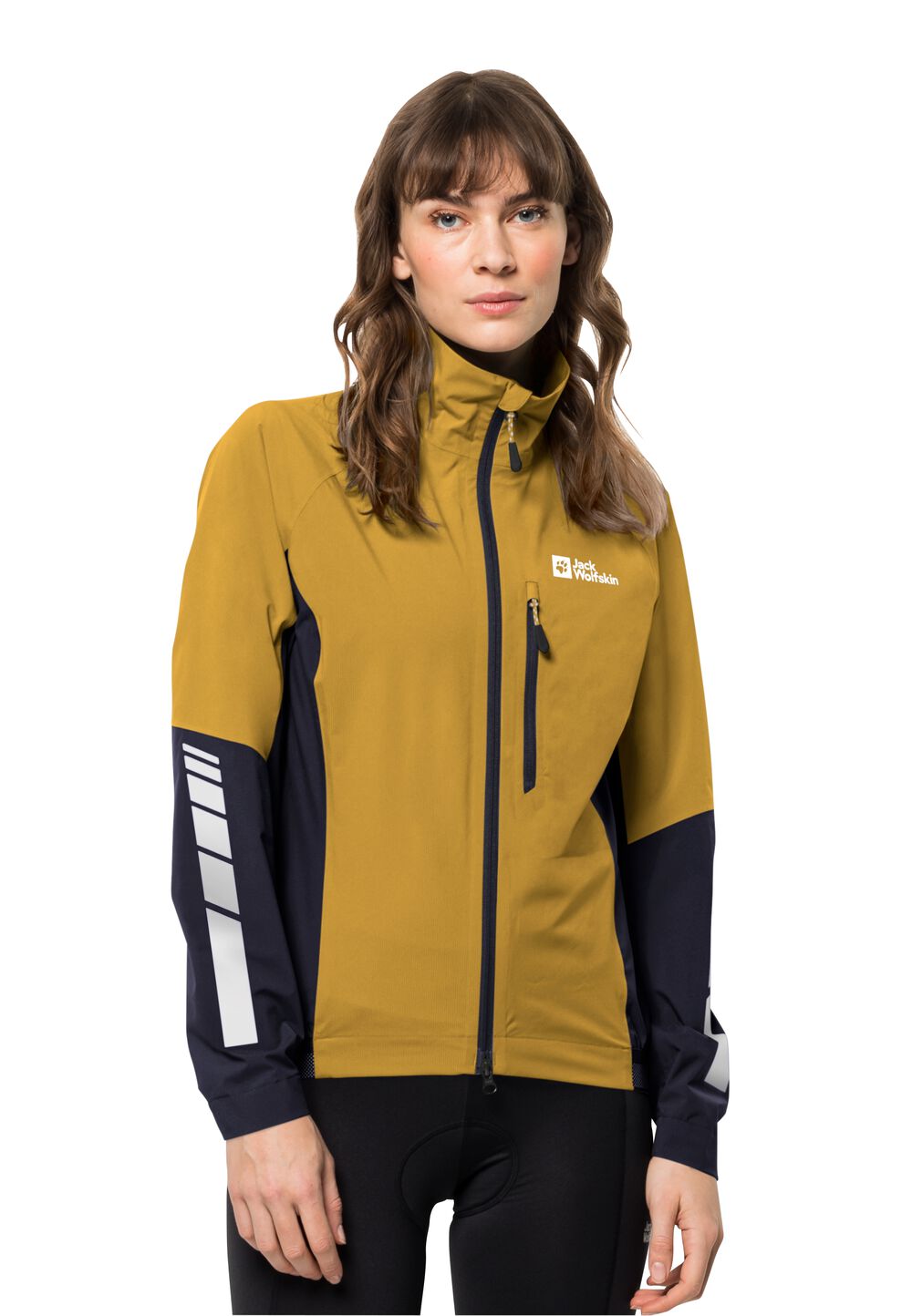 Jack Wolfskin Fahrrad-Regenjacke Damen Morobbia 2.5L Jacket Women L golden spice golden spice von Jack Wolfskin