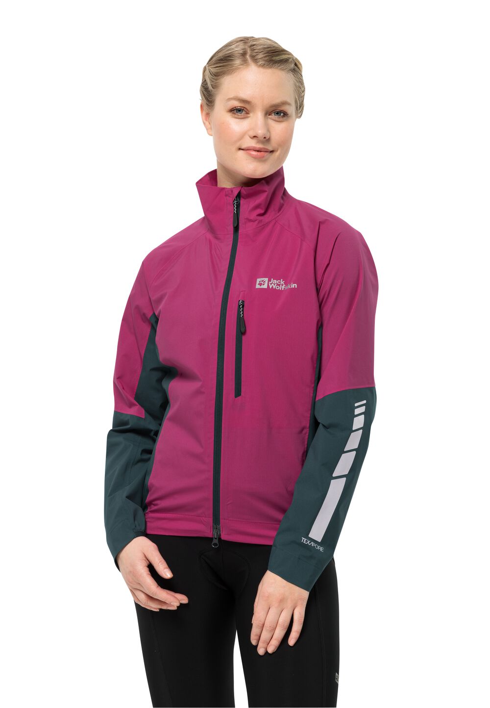 Jack Wolfskin Fahrrad-Regenjacke Damen Morobbia 2.5L Jacket Women L new magenta new magenta von Jack Wolfskin