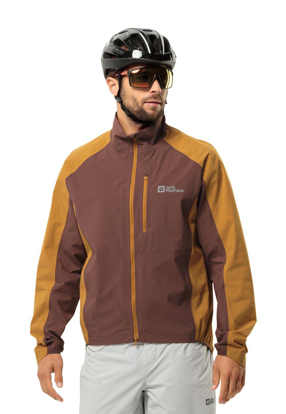 Jack Wolfskin Fahrrad-Regenjacke Herren Gravex 2.5L Jacket Men S braun dark rust von Jack Wolfskin