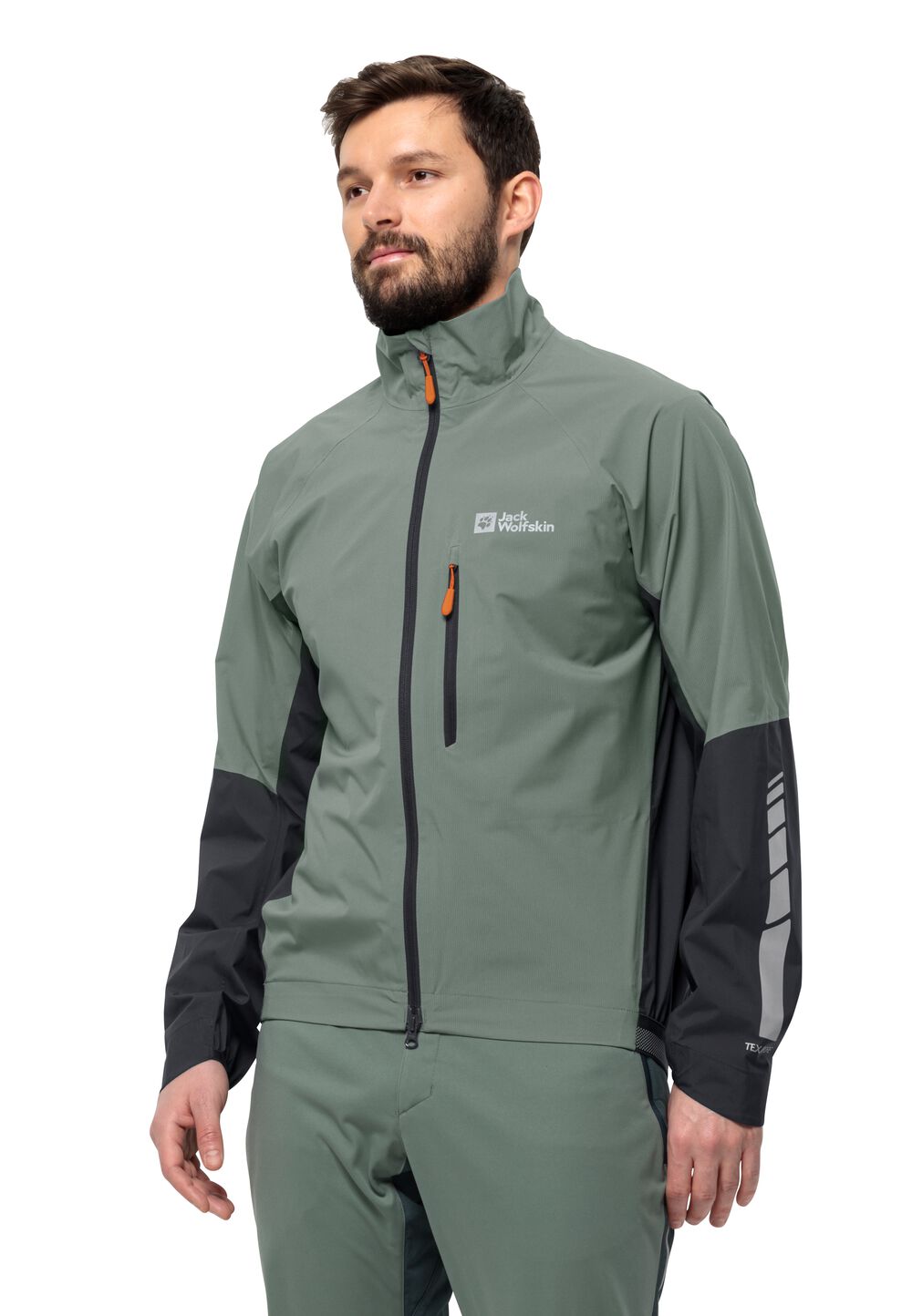 Jack Wolfskin Fahrrad-Regenjacke Herren Morobbia 2.5L Jacket Men M hedge green hedge green von Jack Wolfskin