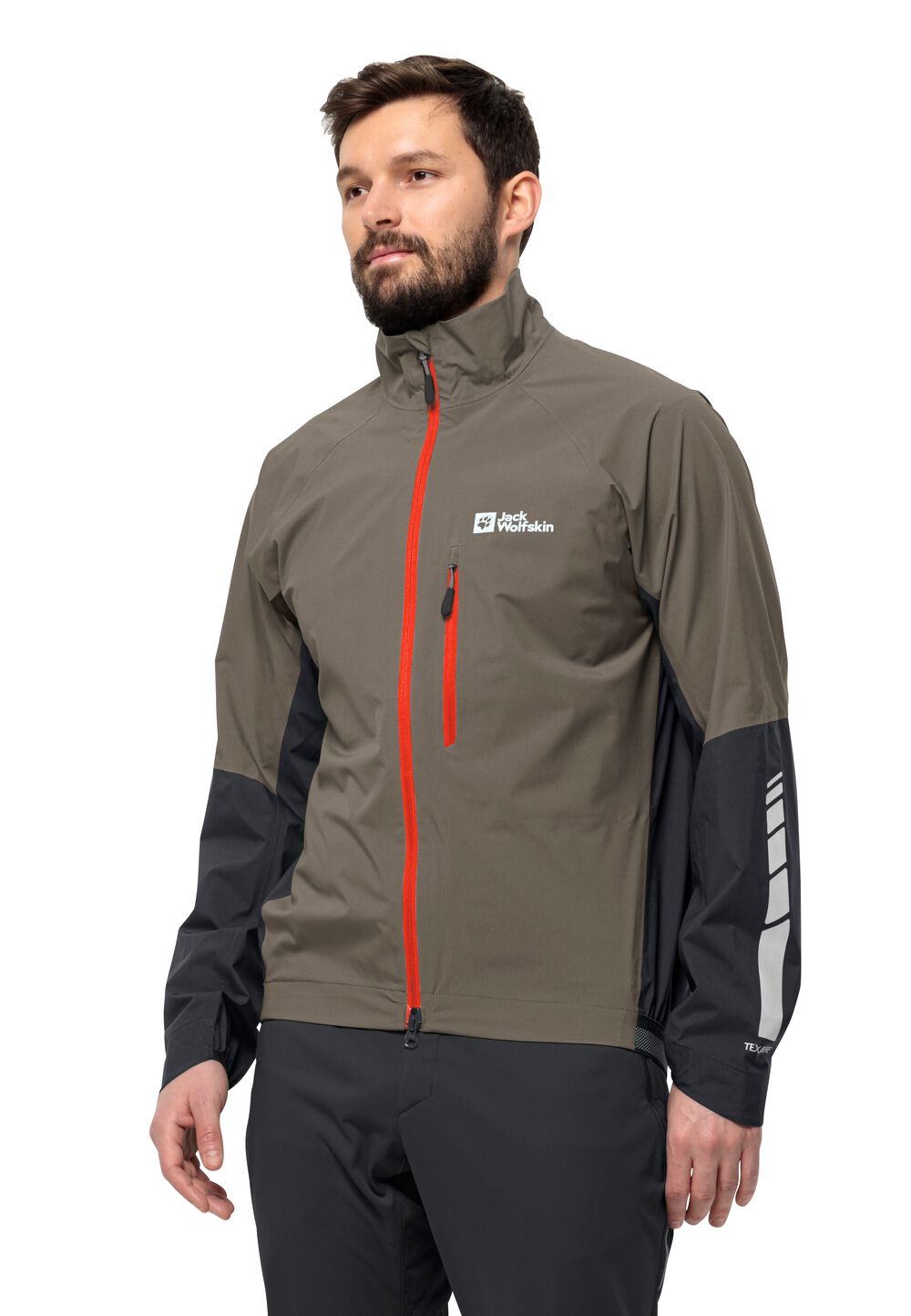 Jack Wolfskin Fahrrad-Regenjacke Herren Morobbia 2.5L Jacket Men S cold coffee cold coffee von Jack Wolfskin