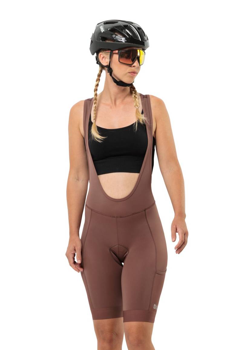 Jack Wolfskin Fahrradshorts mit Trägern Damen Morobbia BIB Shorts Women XXL braun dark rust von Jack Wolfskin