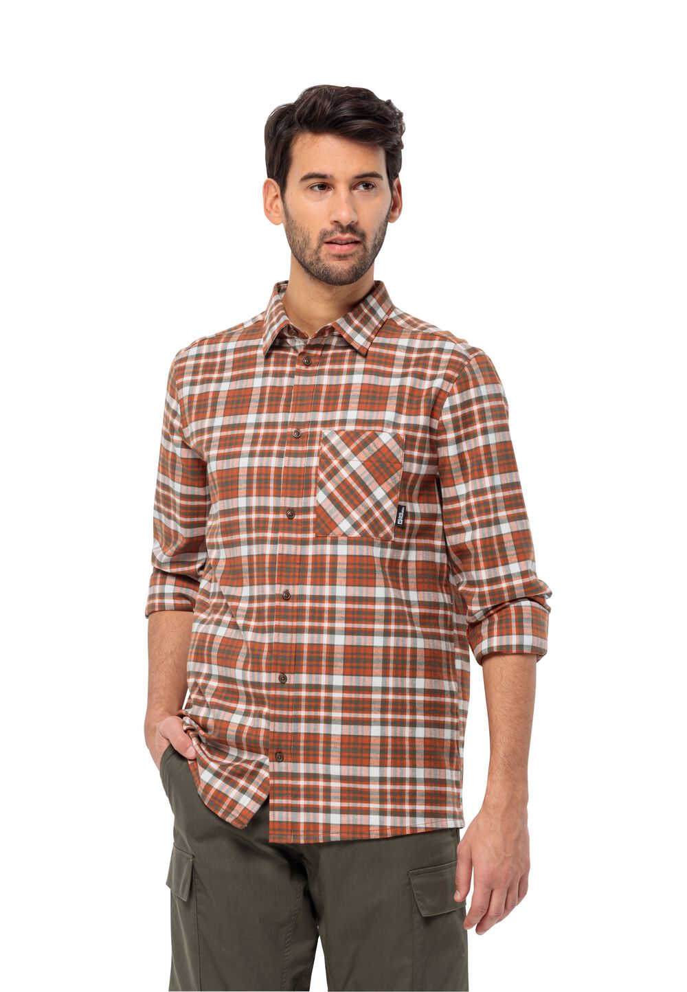 Jack Wolfskin Flanellhemd Herren Bergweg Shirt Men S carmine 41 carmine 41 von Jack Wolfskin