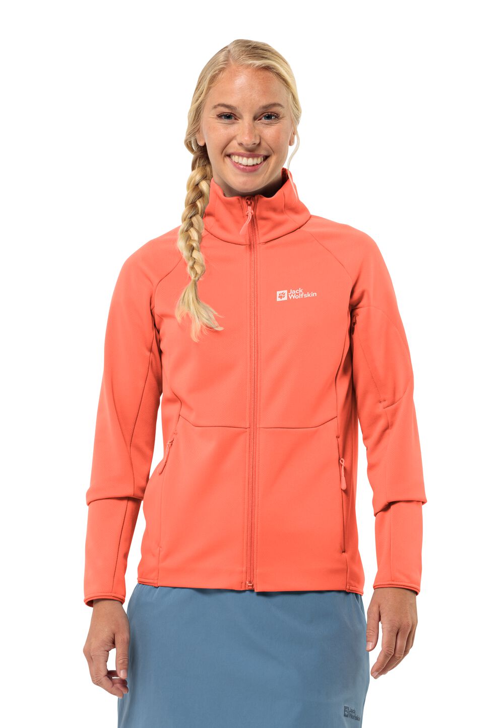 Jack Wolfskin Fleecejacke Damen Alpgrat FZ Women L rot digital orange von Jack Wolfskin