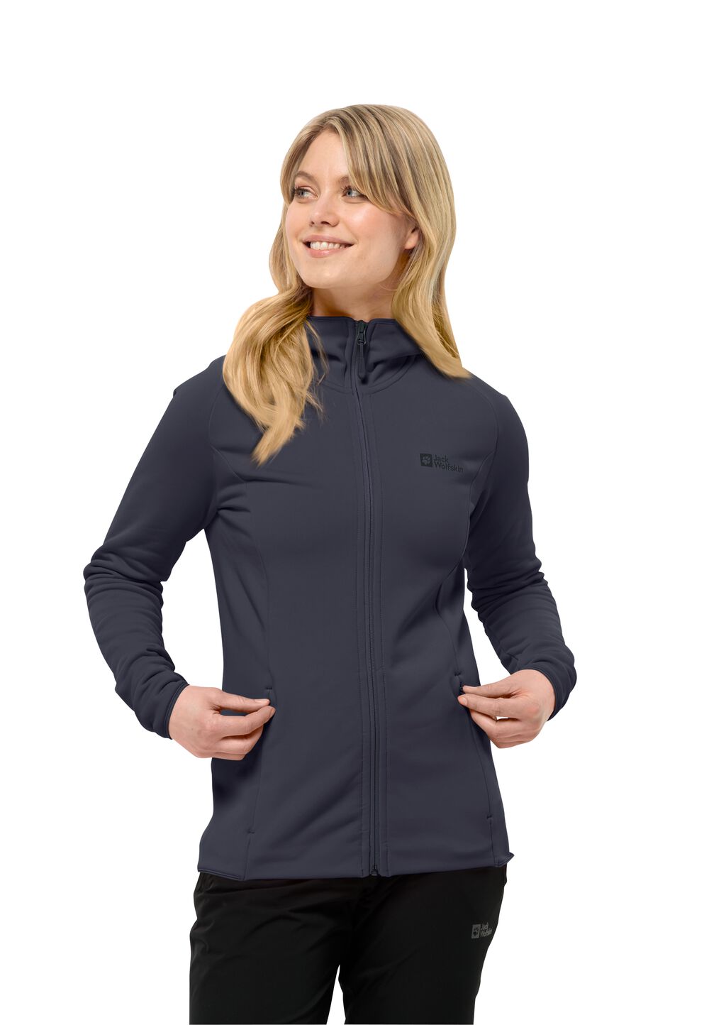 Jack Wolfskin Fleecejacke Damen Baiselberg Hooded FZ Women L graphite graphite von Jack Wolfskin