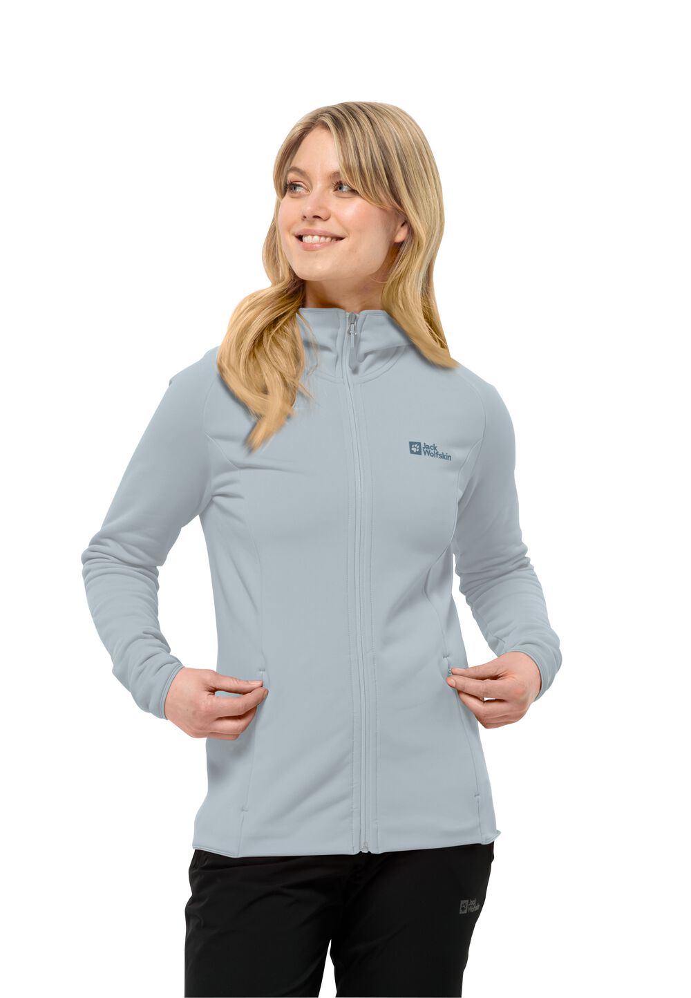 Jack Wolfskin Fleecejacke Damen Baiselberg Hooded FZ Women M soft blue soft blue von Jack Wolfskin