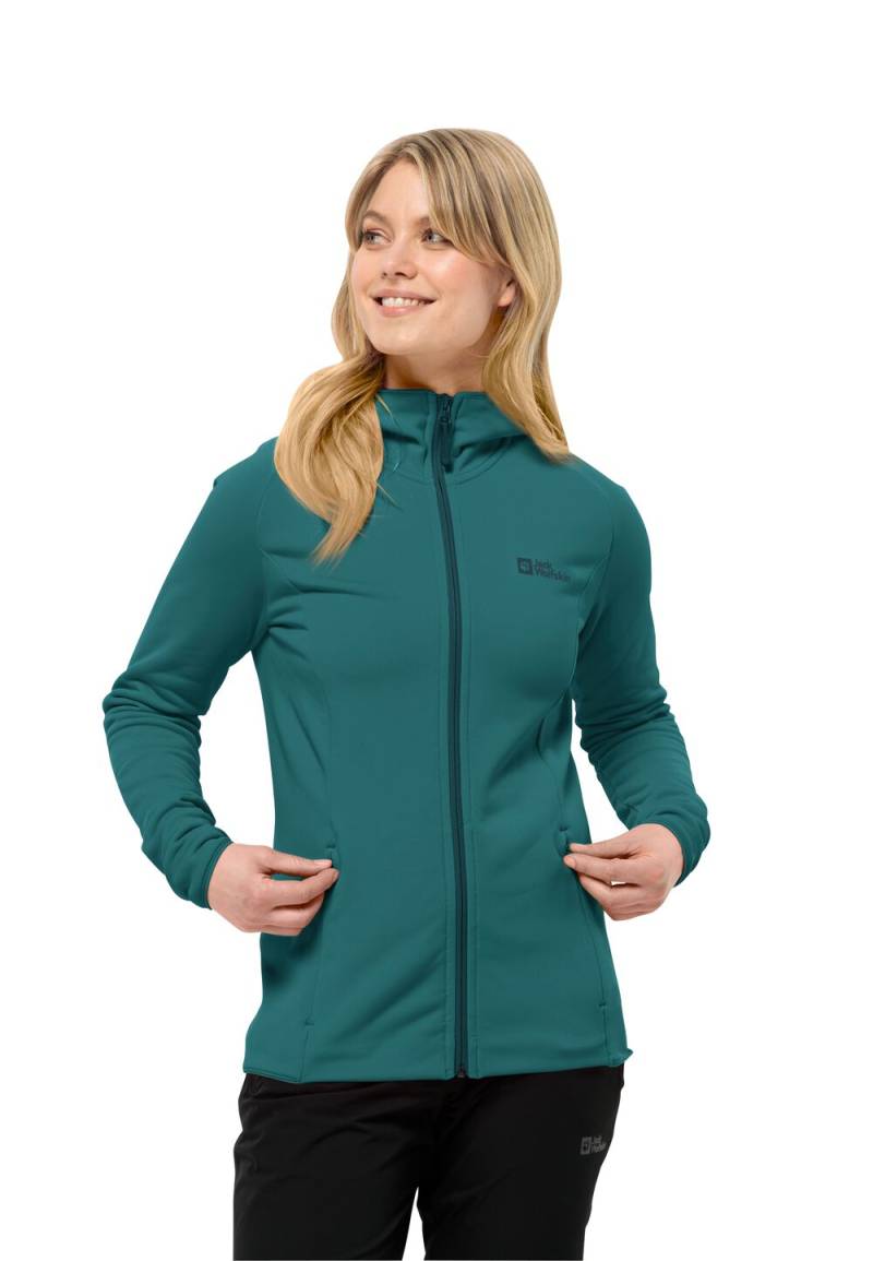 Jack Wolfskin Fleecejacke Damen Baiselberg Hooded FZ Women XS petrol petrol von Jack Wolfskin