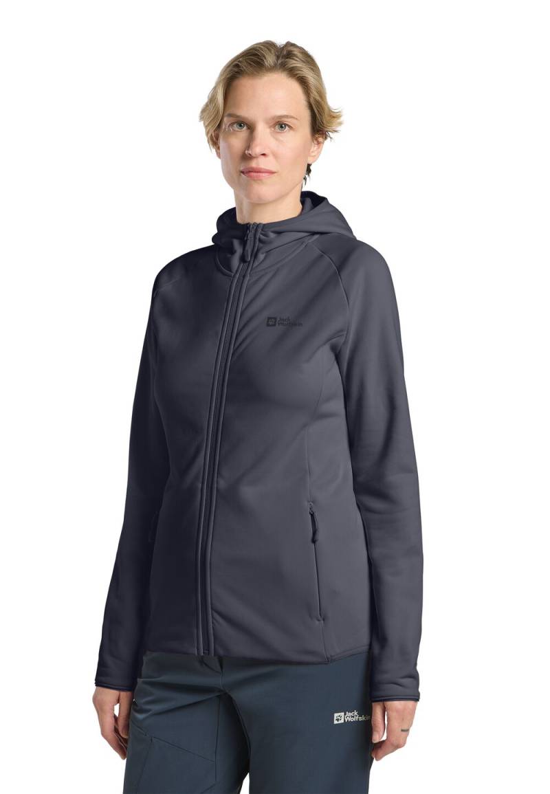 Jack Wolfskin Fleecejacke Damen Baiselberg Hooded FZ Women XXL graphite Graphite von Jack Wolfskin