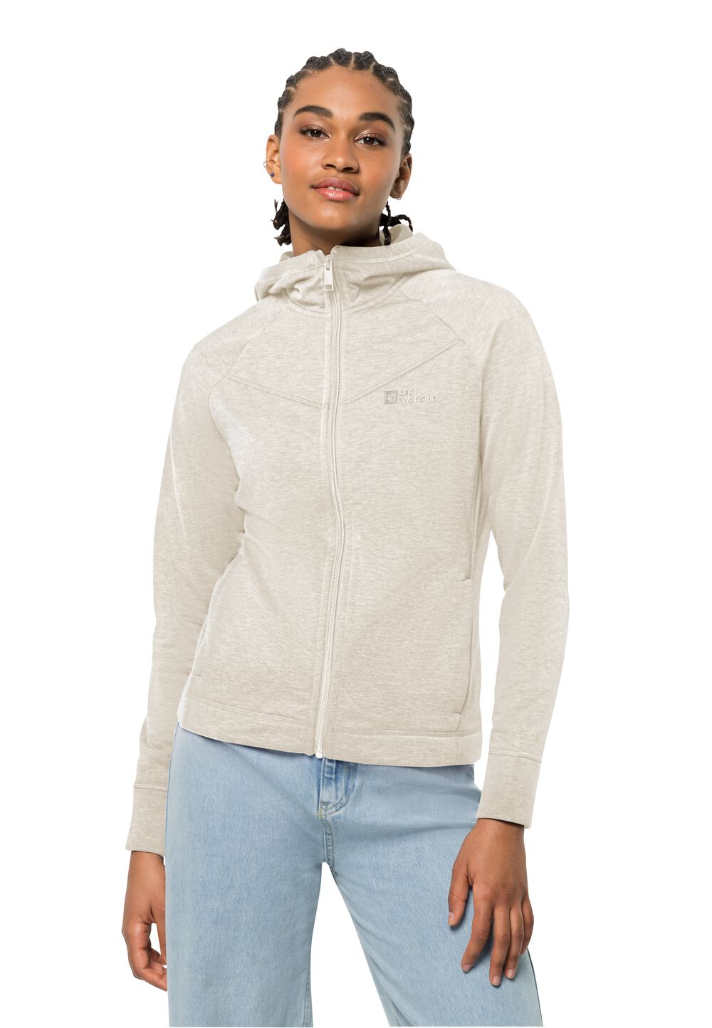 Jack Wolfskin Fleecejacke Damen Waldsee Hooded Jacket Women L cotton white cotton white von Jack Wolfskin