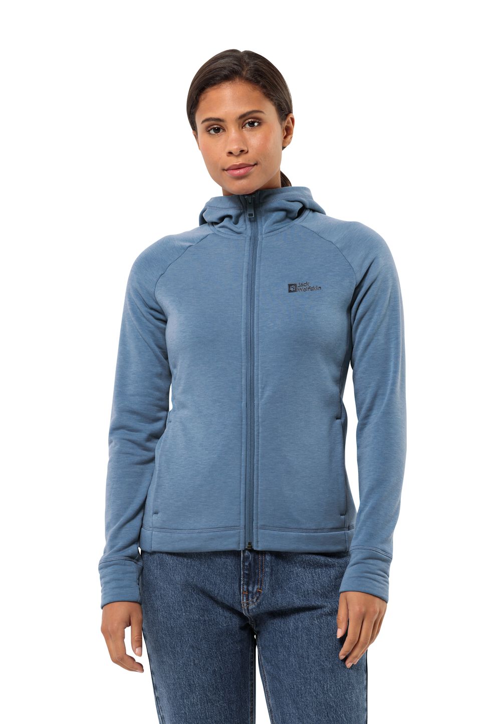 Jack Wolfskin Fleecejacke Damen Waldsee Hooded Jacket Women XXL elemental blue elemental blue von Jack Wolfskin