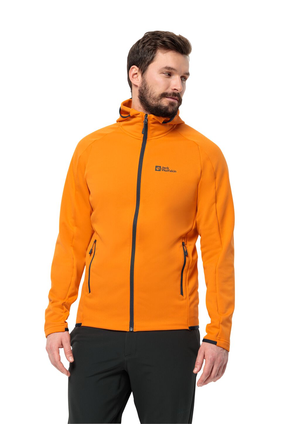 Jack Wolfskin Fleecejacke Herren Alpgrat Hooded FZ Men XXL orange dragon fire von Jack Wolfskin