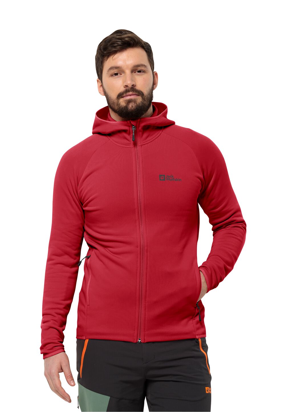 Jack Wolfskin Fleecejacke Herren Baiselberg Hooded FZ Men 3XL rot red glow von Jack Wolfskin