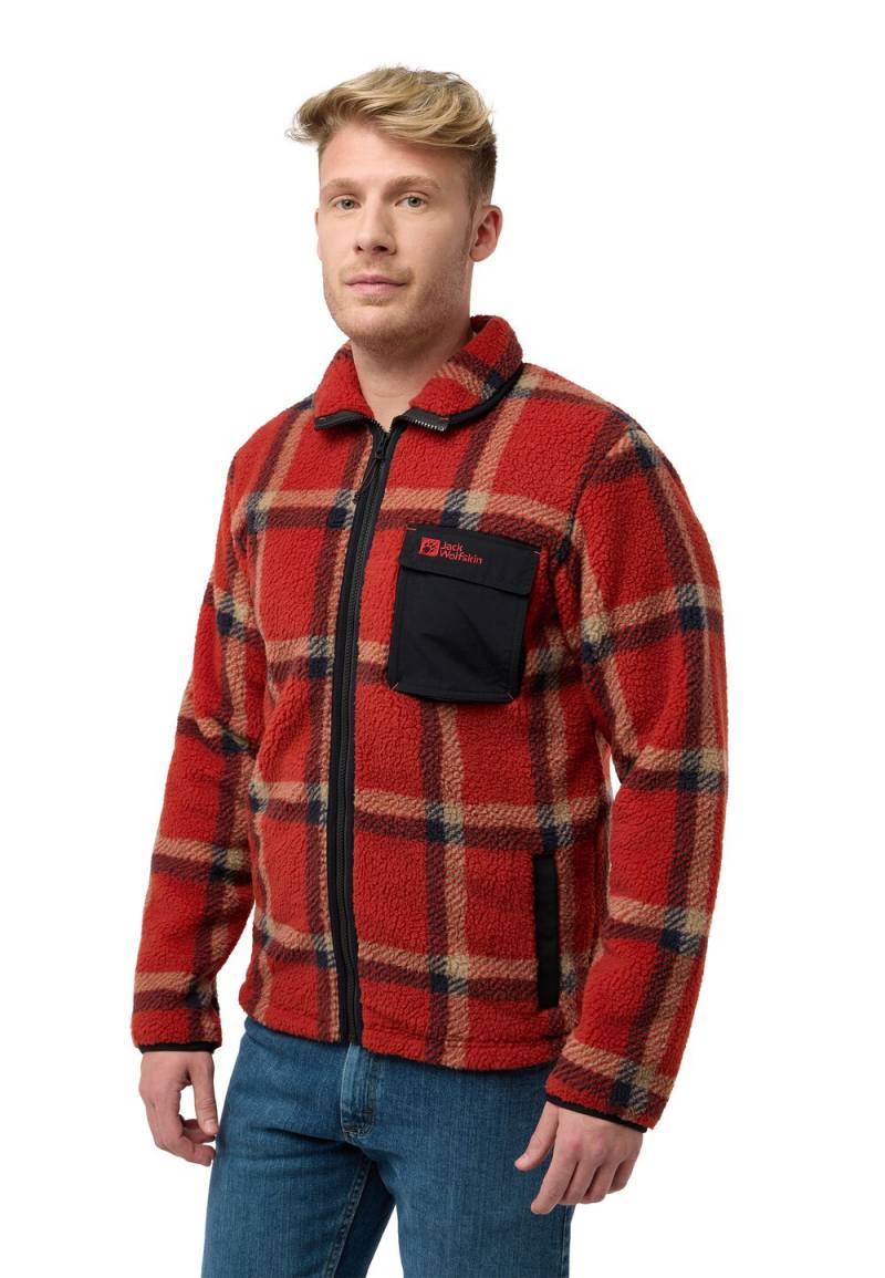 Jack Wolfskin Fleecejacke Herren Felslicht Check Jacket Men 2XL intense rust intense rust von Jack Wolfskin