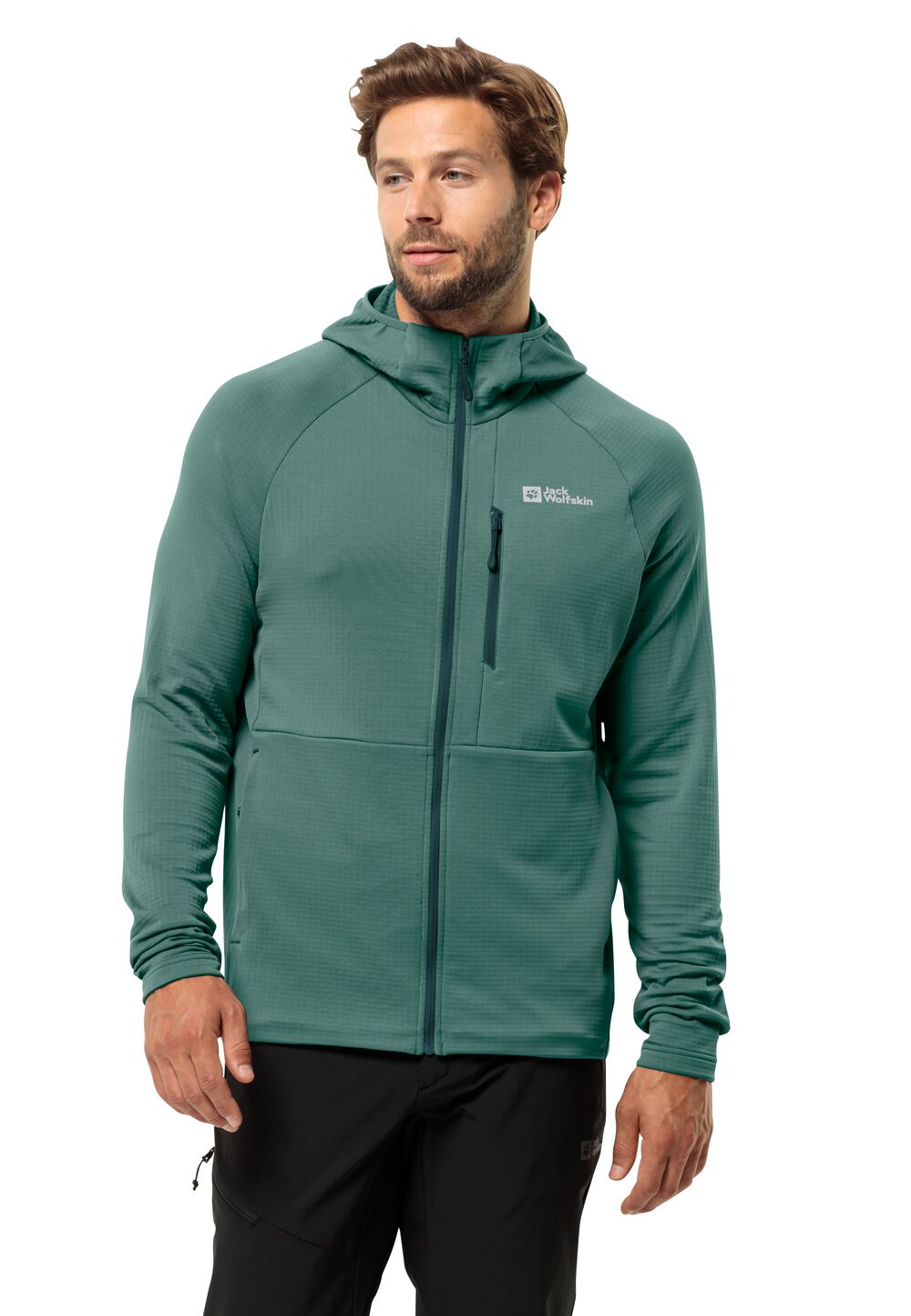 Jack Wolfskin Fleecejacke Herren Kolbenberg Hooded FZ Men S jade green jade green von Jack Wolfskin