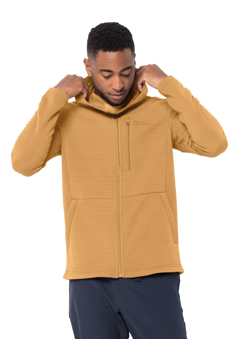 Jack Wolfskin Fleecejacke Herren Modesto Hooded Jacket Men L honey yellow honey yellow von Jack Wolfskin